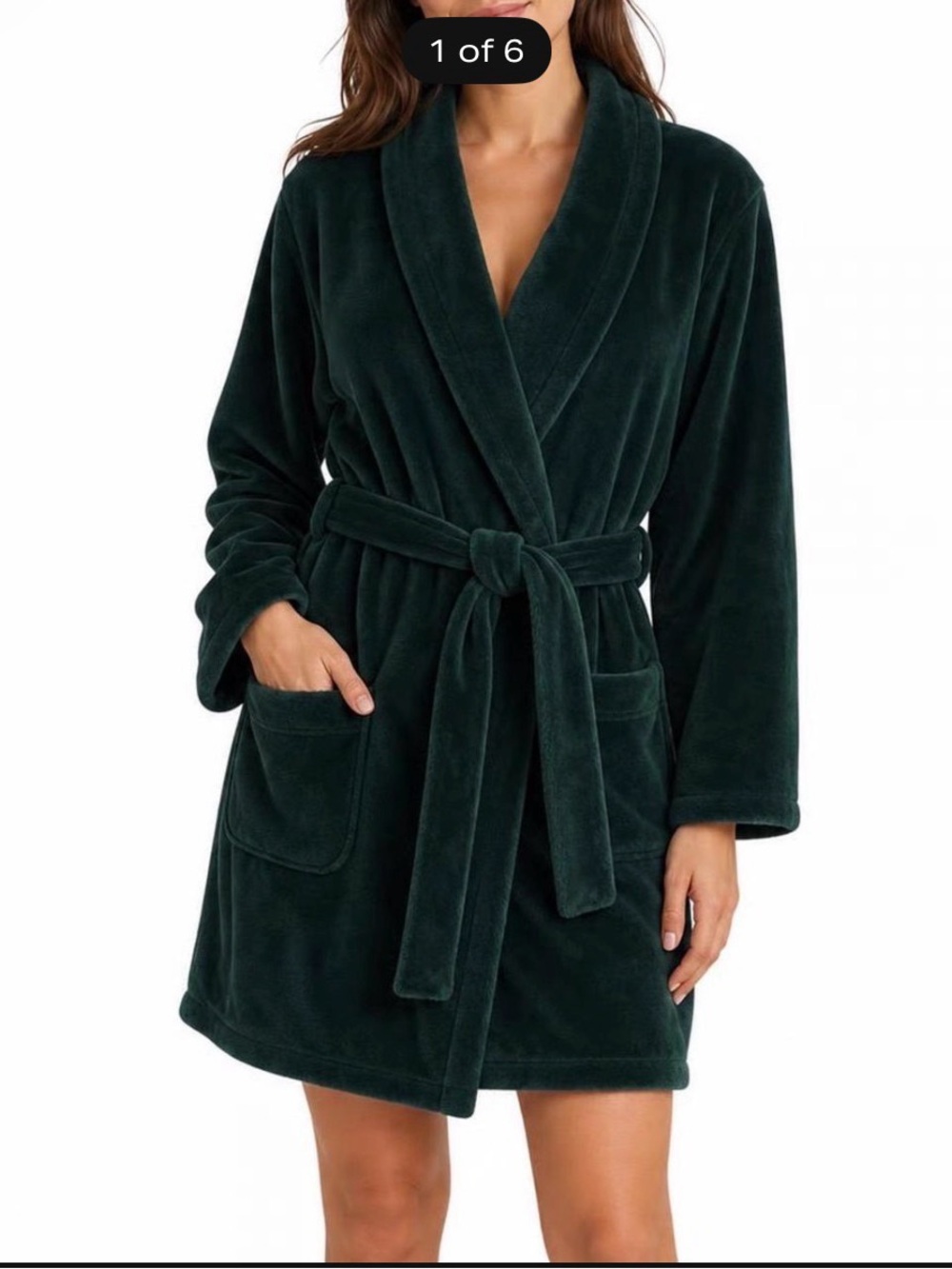 Victoria's Secret Plush Shawl Robe in Deep Green